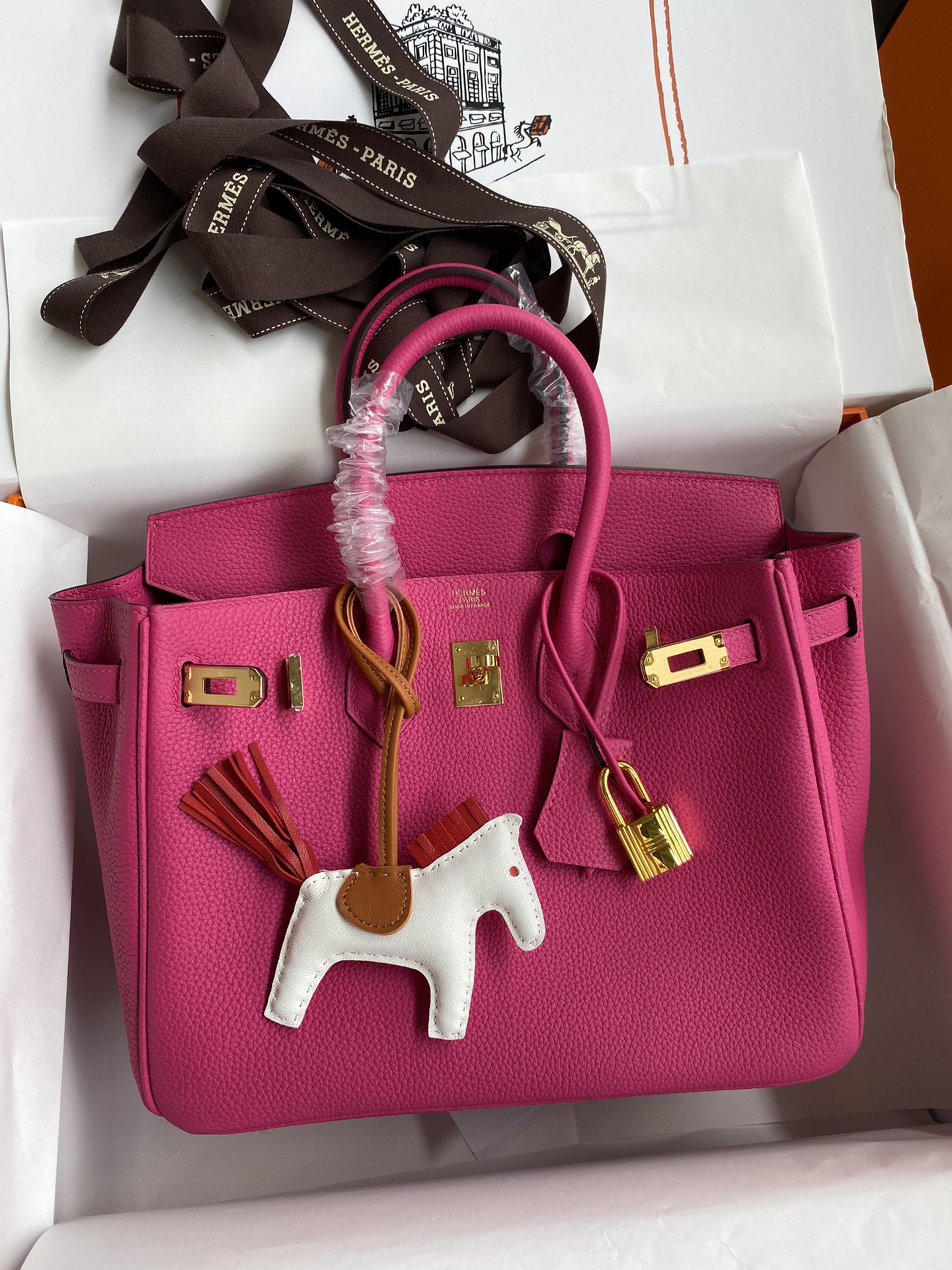 Hermes Birkin 25CM Togo Leather Handbag Rose Pink